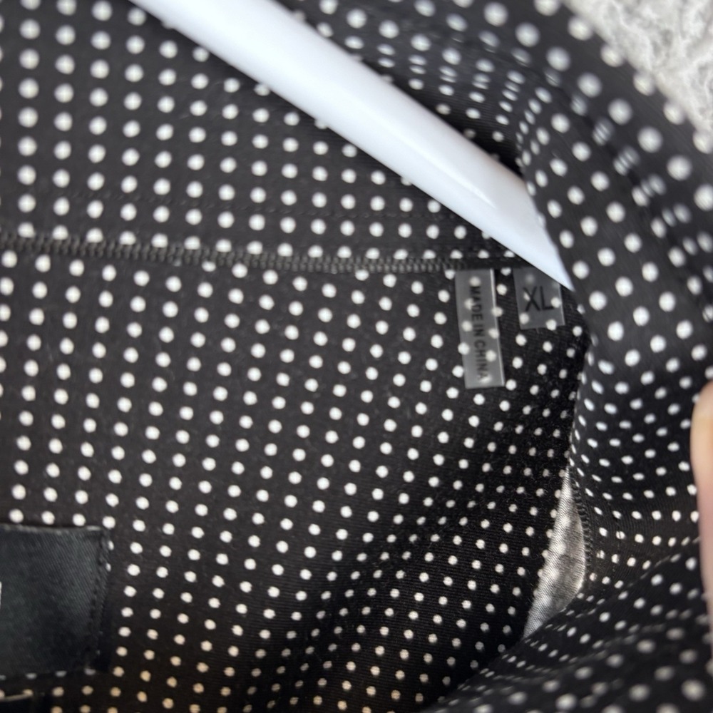 Bugatchi Dress Shirt Men XL Black White Polka Dot 8 Way Stretch Button - Picture 4 of 9